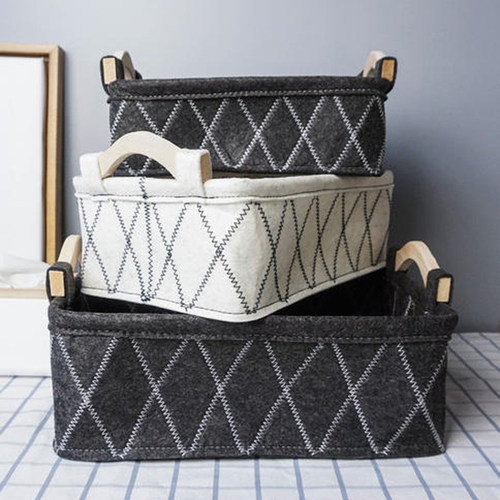 Foldable Felt Storage Bins Baskets Sundries Basket Clothes