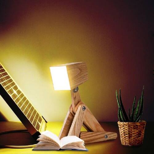 Popular Adjustable Dog Shaped Wooden Table Lamp Touch