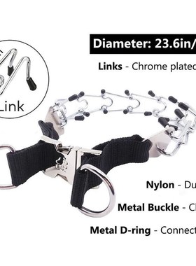 Dog Prong Training Collar, Metal Choke Pinch Dog Collar with