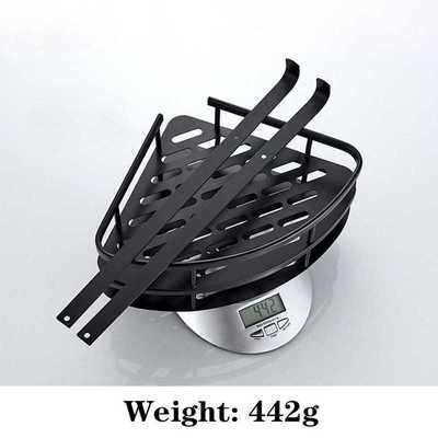 Wall Mounted Bathroom Black Trangle Shelves Aluminum Basket