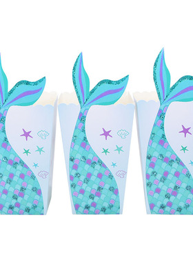 10pcs/Set Mermaid Tail Unicorn Paper Gift Box Popcorn Candy