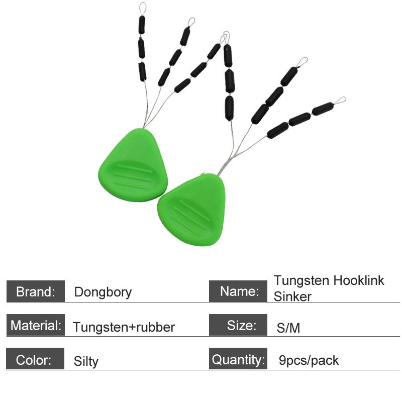 9PCS/Pack Tungsten Sinkers Hooklink Weights for Carp Fishing