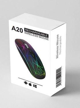 A20 Rechargeable Wireless Mouse USB 2.4Ghz Computer Mause Ga