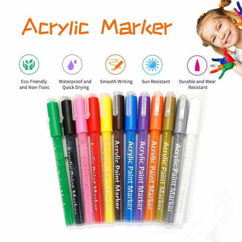 12 Colors Acrylic Paint Markers Set Water Based Art Marker图片