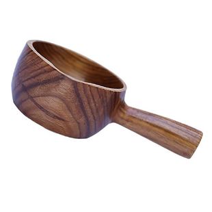1 pc Bath Rinse Cup Wooden Ladle Spoon Japanese Soup Ladle