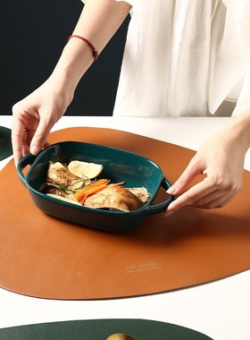 2/4/6 Sets Placemat Leather Coaster Tableware Pad PU Table M