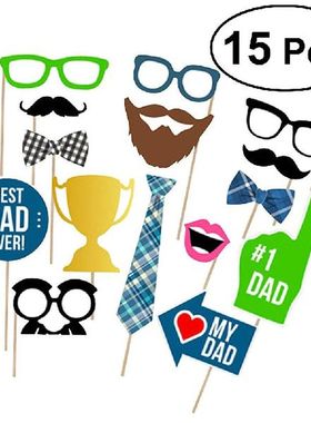 15pcs/set Novelty Father's Day Best Dad Ever Party Photo