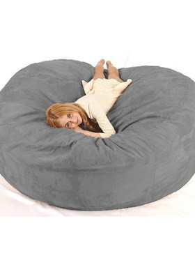 Luxury 7-Foot Bean Bag Chair with Microsuede Cover Black, Ma