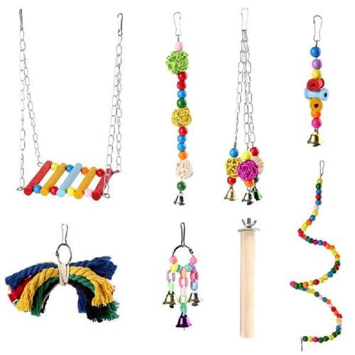 8pcs Bell For Bird Chewing Hammock Cage Lanyard Pet