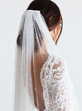 Welon Slubny New Arrival 3 Meters Long Pearls Bridal Veil On