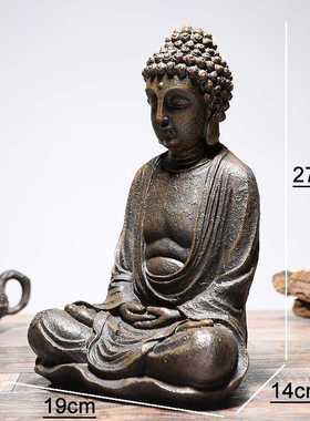 Vintage Sitting Buddha Statue Zen Gesture Thai Buddha Figuri