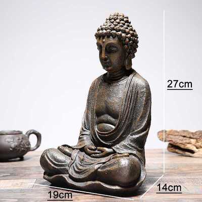 Vintage Sitting Buddha Statue Zen Gesture Thai Buddha Figuri