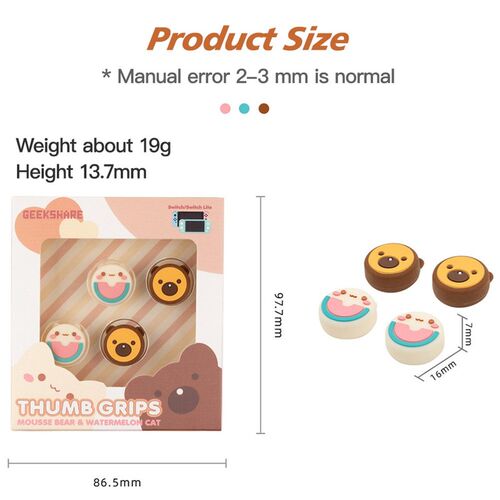 4PCS Cute Animal Design Thumb Grip Caps Joystick Cap for Nin