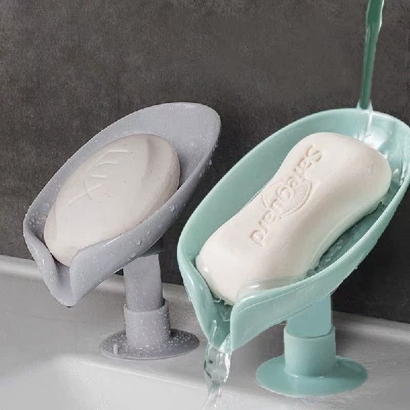 Bathroom Drain Soap Holder Leaf Shape Soap Box Drain