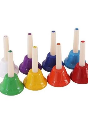 Pack of 8 Diatonic Handbells Polychrome Bell Set Kids Baby