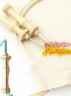 Alat Kerajinan Tenun Pegangan Kayu DIY Aksesori Jahit Celah