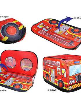 Fire truck car pop-up tent foldable Playhouse Cloth Fire Tr