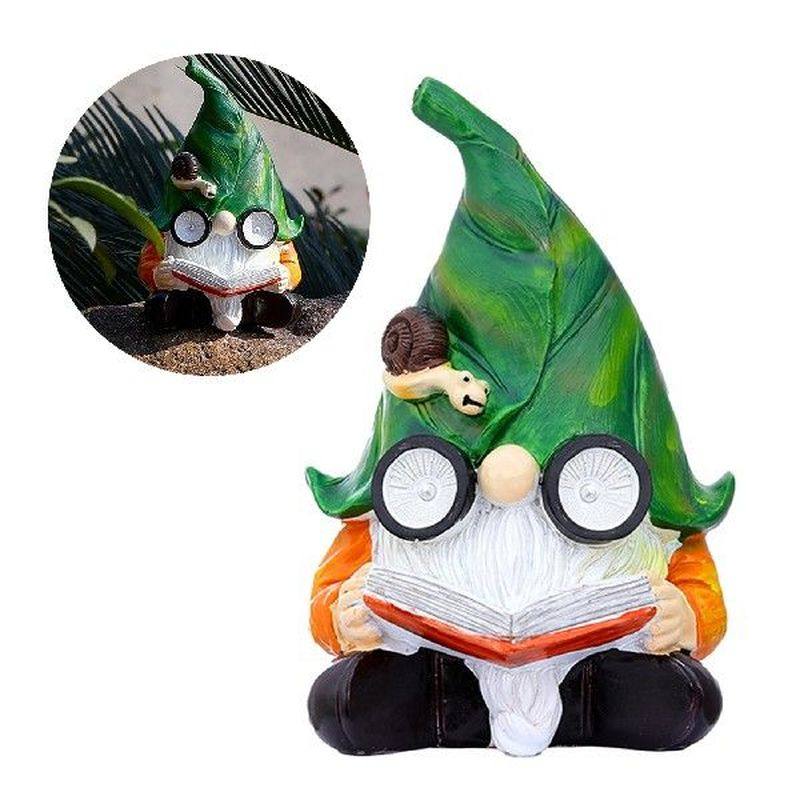 garden gnome statues gnome figurine with led lights resin