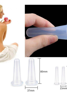 new 4 Pcs Massage Vacuum Cupping Set Silicone Cupping Cup C