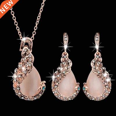 3pcs/set Jewelry Sets Women Elegant Waterdrop Rhinestone Pen