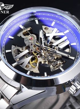 Men's waterproof mechanical watch男时尚机械镂空自动