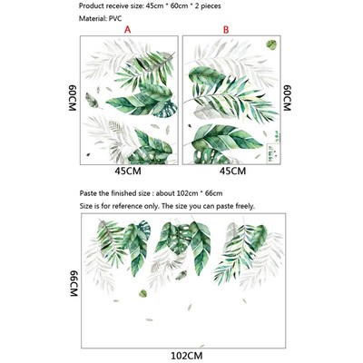 Tropical vegetation large leaves Wall er wallpaper Living ro