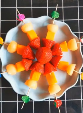 100pcs/lot Bamboo Heart Craft Food Skewers Fruit Toothpick D