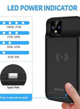 NEWDERY For Google Pixel 4 Battery Case, Qi Wireless Chargi