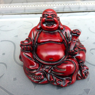 Resin Laughing Buddha Figurine Ornament Fengshui Statue Maiy