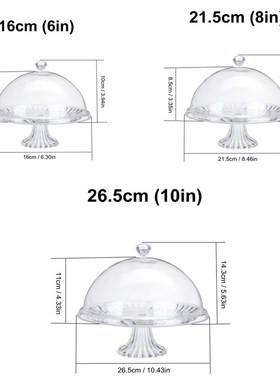 Dust-Cover Cake-Stand Plate-And-Lid Glass Transparent Acryli