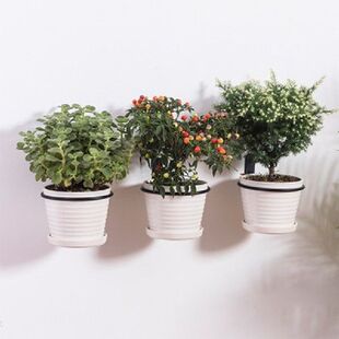 3pcs Garden Flower Pot Trays Wall Mounted Folding Metal Pot