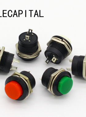 6 pcs R13-507 Motary SPST NO Red Round Cap Push Button Switc