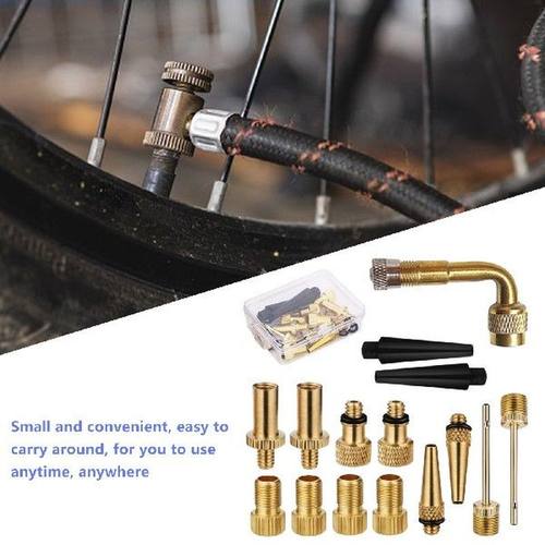 Portable Bike Tire Pump Adapter Kit Copper Bicycle Valve SV