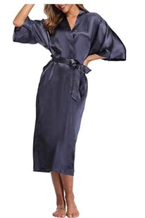 Sexy Women Long Robe With Pocket Wedding Bride Bridesmaid Dr