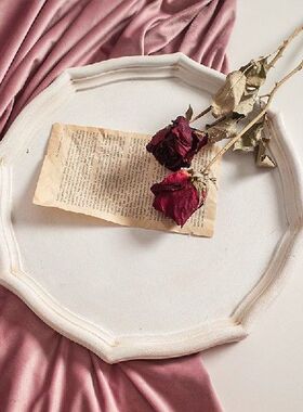 Vintage White MDF Wooden Powder Tray Tea Fruit Makeup