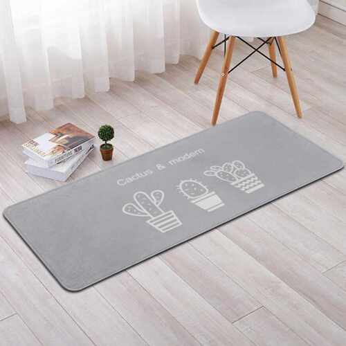 Modern Kitchen Mat Cactus Print Anti-slip Area Rugs Living R