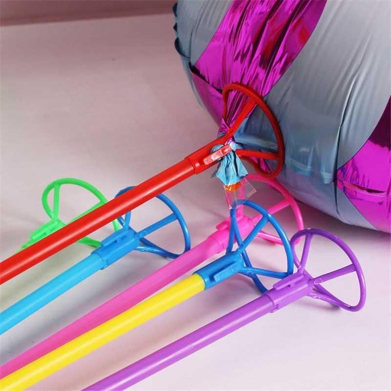 50 Sets 40cm Foil Balloon Stick Colorful PVC Rods Supplies B