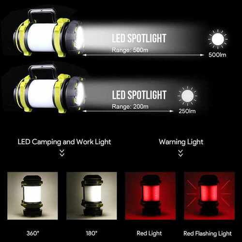 8000LM LED Camping Lantern SB Rechargeable Flashlight Lanter