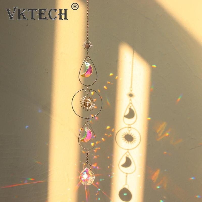 Crystal Windchime Ornament Star Lighting Ball Sun Round