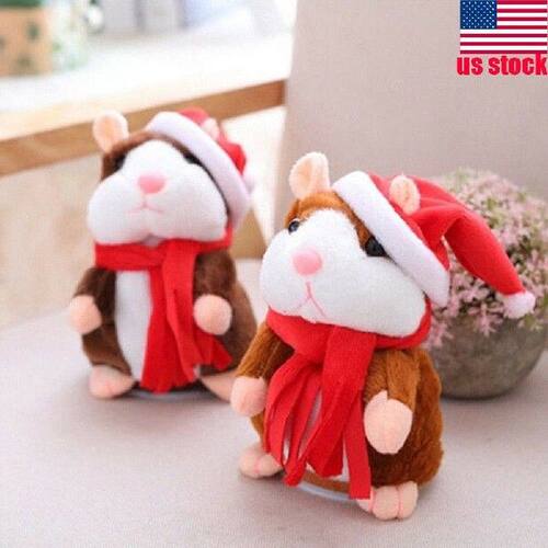 Merry Christmas Cheeky Hamster Pet Soft Toy Talking Walking