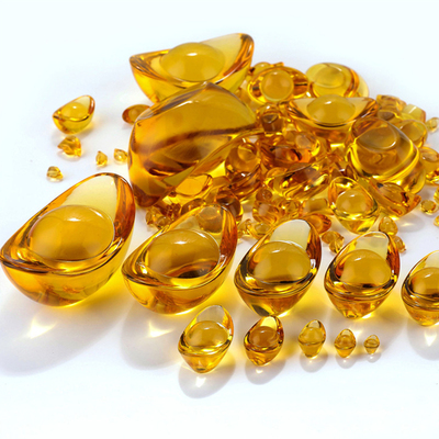 1pc Glaze Citrine Ingot Artificial Chinese Ancient