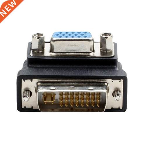 DVI-I 24+5 Male To VGA 15 Pin Female 90 Degree Right Angle C