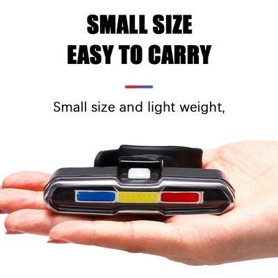 USB Rechargable Bicycle Light Led Blue Red Dual Color Temper