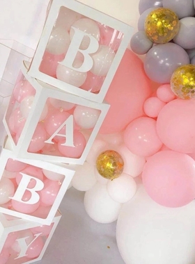 Transparent Letter Baby Shower Box Birthday Wedding Custom N