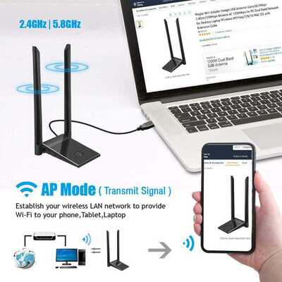 Desktop Dual Band Wireless Wifi Adapter USB 3.0 AC1200 WiFi