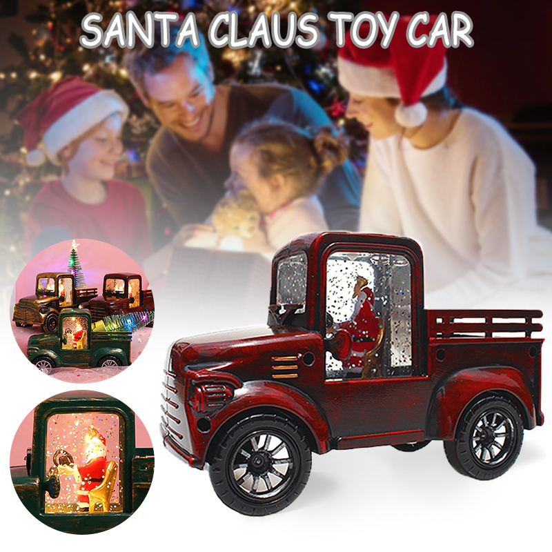 Truck Shaped Snow Globe Lantern LED Xmas Festival Ornament