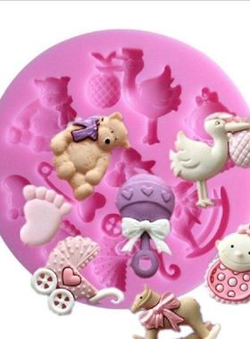 Baby Shower Party 3D Silicone Fondant Mold For Cake