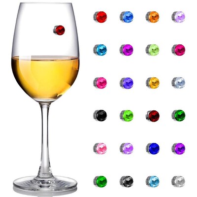 Crystal Magnetic Wedding Wine Glass Charms Markers Glasses S