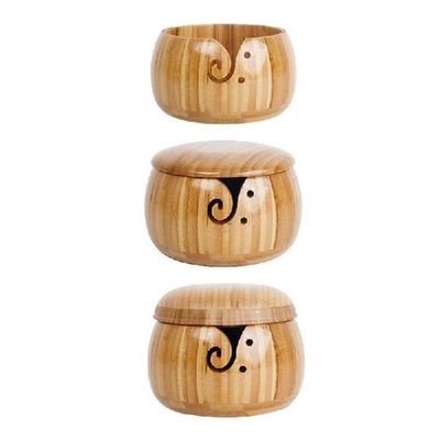 Mangkuk Benang Kayu untuk Kerajinan Tangan Merajut Benang