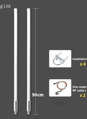 8dBi LoRa Antenna Fiberglass 8dBi Gain Outdoor Waterproof Ul